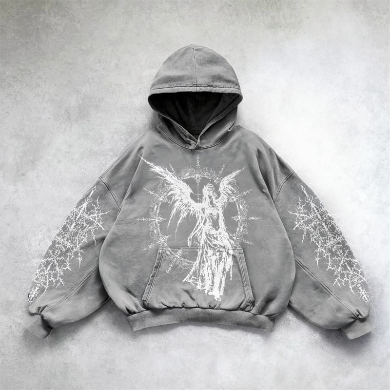 Goddess print hoodies women goth harajuku y2k tops oversized sweatshirt hoodie couples goth streetwear gothic clothes 240822