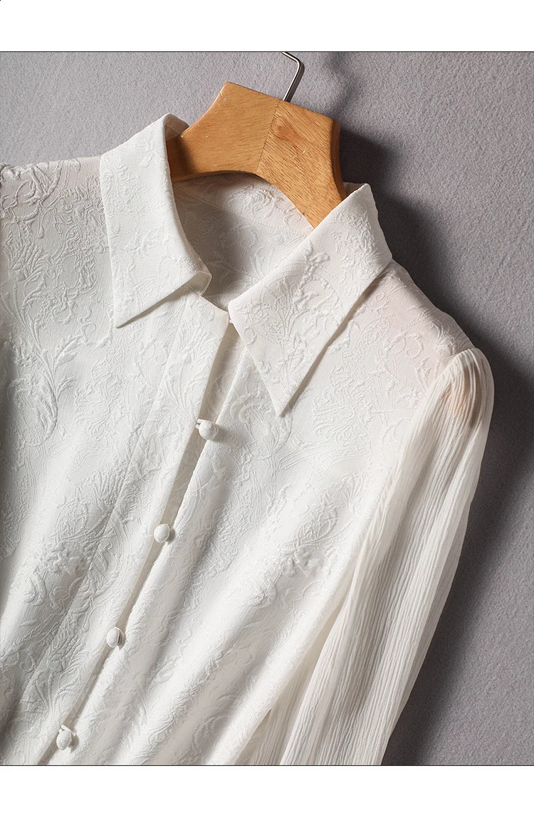 Satin Womens Shirts Solid Casual Blouses Polo-neck Silk Ladies Clothing Loose Long Sleeves Spring/Summer Tops 240823