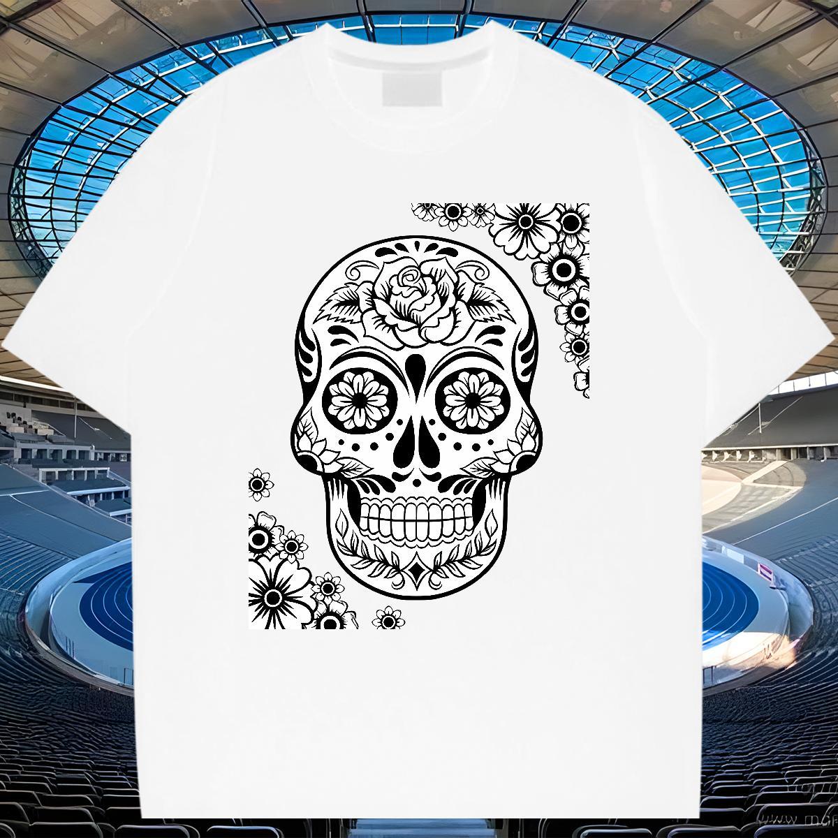 Soft Man T Shirts 100% Cotton 230g skull Daily Wear Graphic Short Sleeve Soft Men Clothes T-Shirt New Top Tees