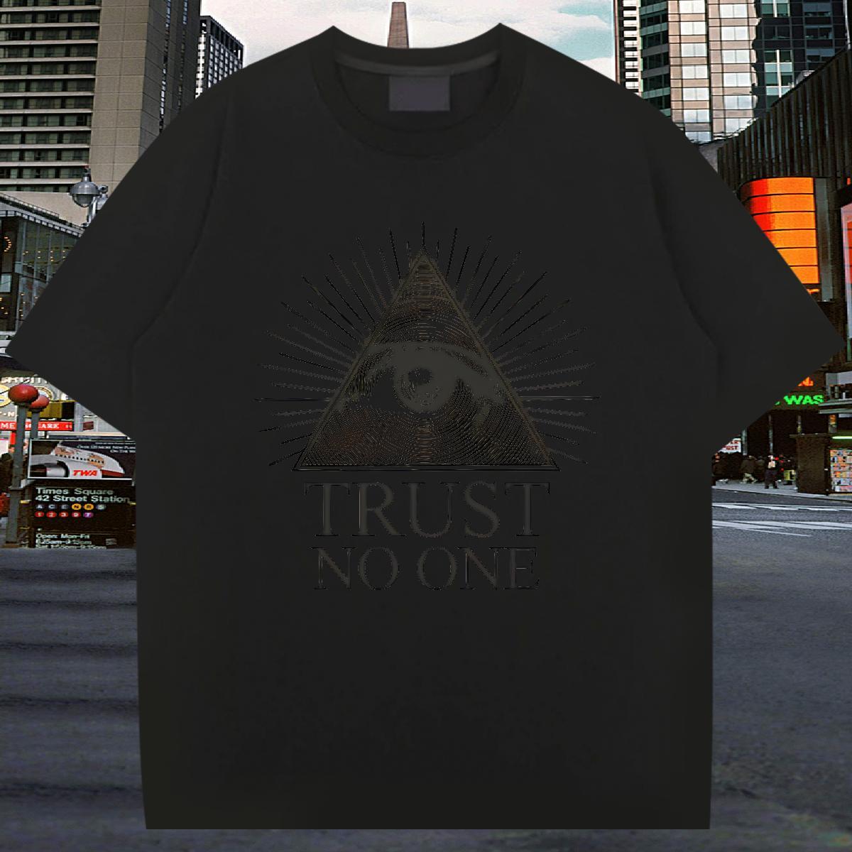 TOP Quality Man T Shirts 100% Cotton 230g eye of the devil High Street Hip Hop Custom Print Plus Size Round Neck Short Sleeve Tshirts 2024 Clothings
