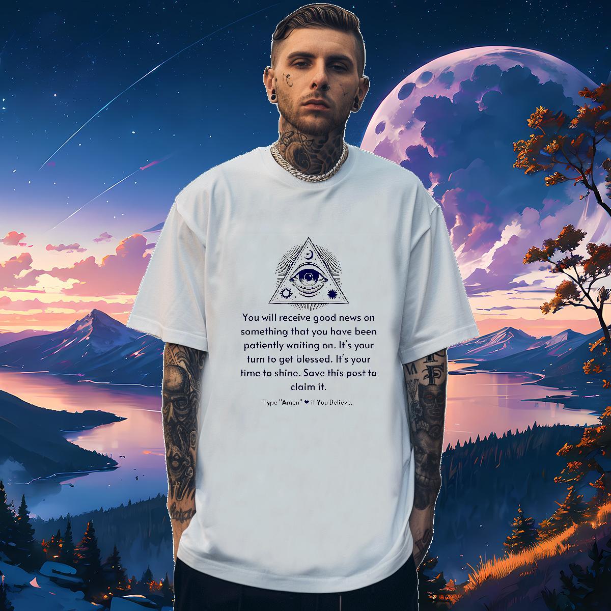 Wholesale T Shirt For Man 230g Pure Cotton eye of the devil Daily Wear DIY Logo Oversized Crew Neck Breathable Couples T Shirts Custom Tees Shirts