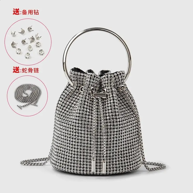 Womens Bag A W Bucket Inlaid Dia Fashion Dinner y Single Shoulder ner Handbag 240823 6a45 4