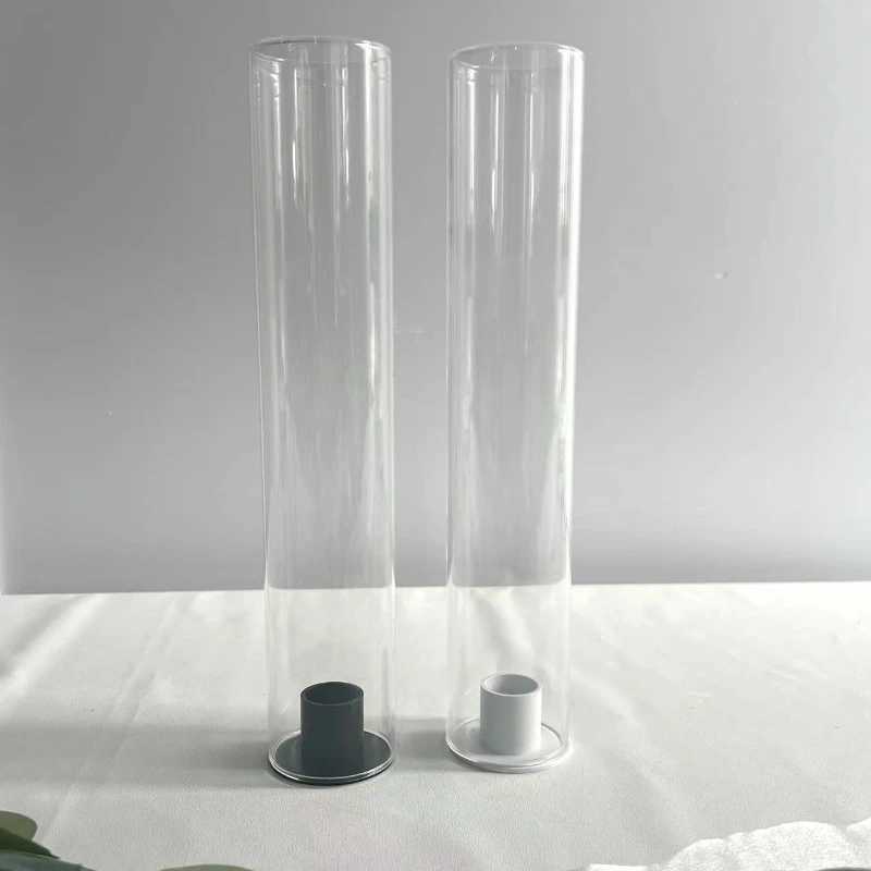 10 Pcs/lot Wedding Plexiglass acrylic Sleeves Bottomless Hurricane Candle Holders Home Decoration Candlestick Tube Desktop Ornaments Y240823