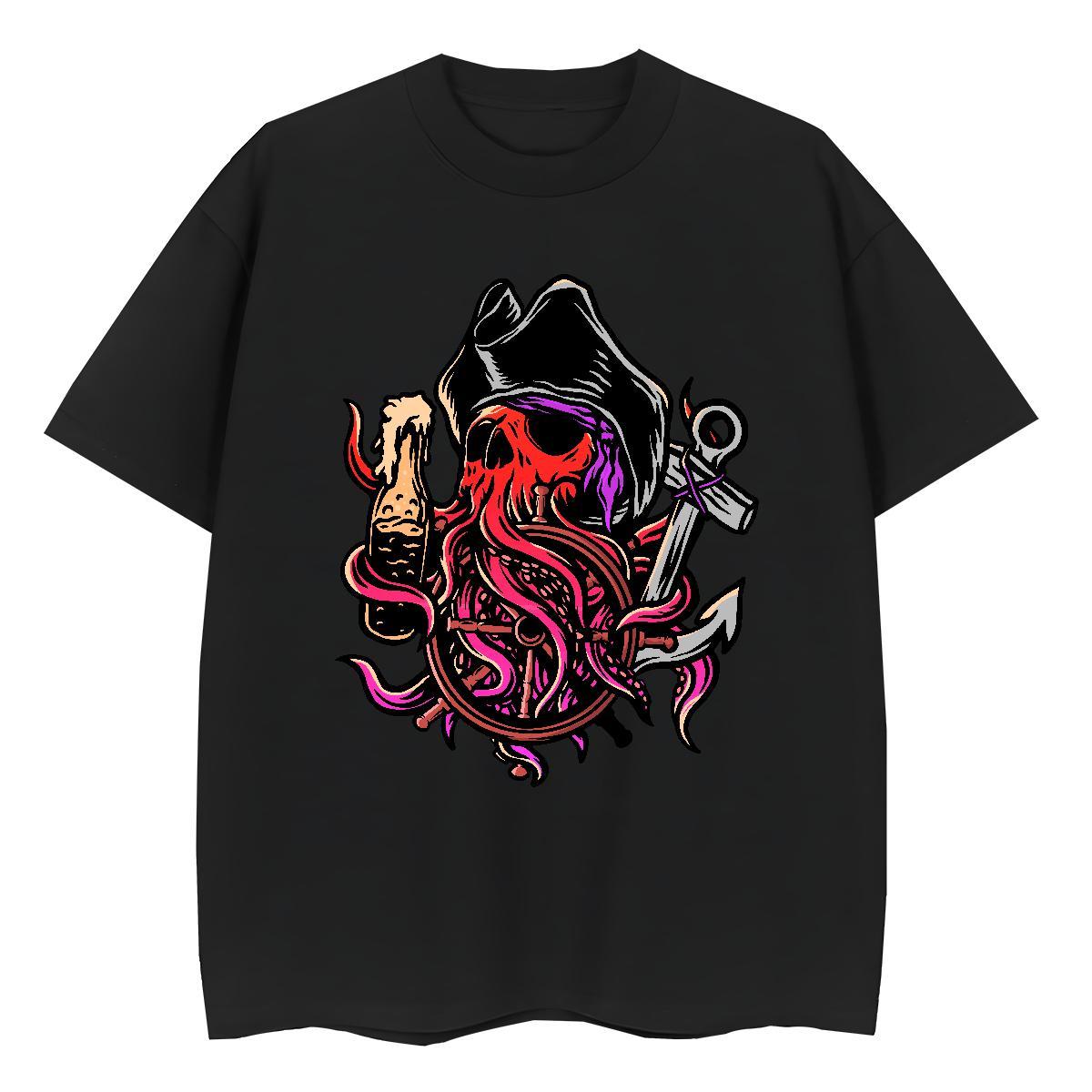Wholesale T Shirts Men 230g Pure Cotton skull Sport DIY Printed Breathable Short Sleeve Couples T Shirts New Designer Wear