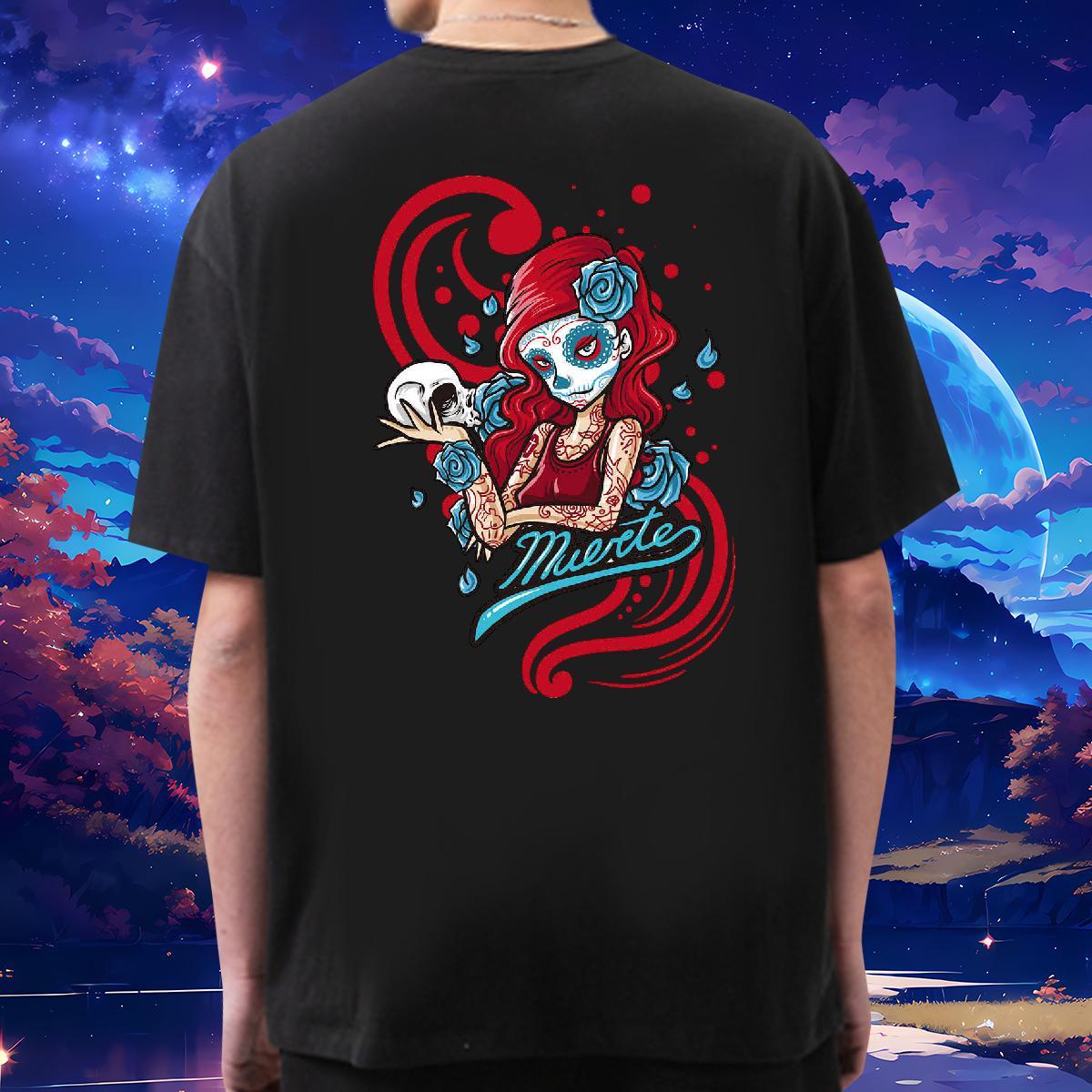 Brand Men T Shirts 230g Cotton skull High Street Hip Hop Plus Size Custom Breathable Crew Neck Couples T Shirts Classic Tees