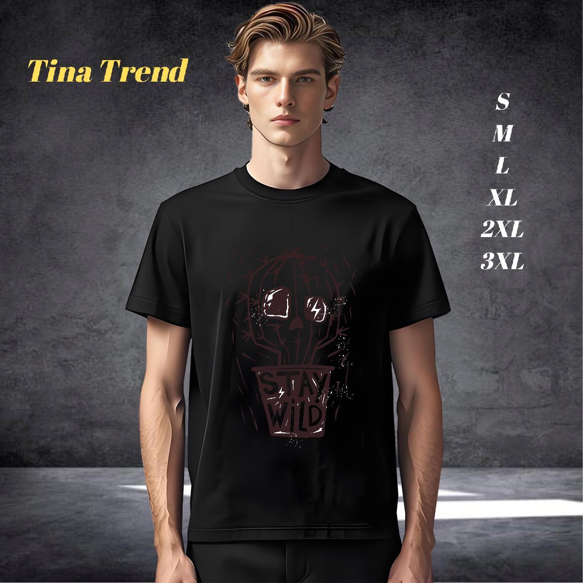 Cool T-Shirts for Men 230g Cotton skull Street Black White Breathable Short Sleeve Men Clothes T-Shirt Classic Tees