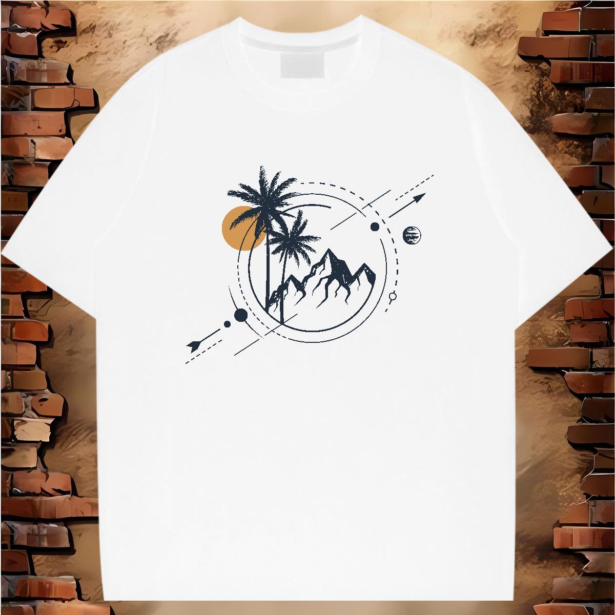 Brand Man T Shirts 100% Cotton 230g mountains Sport Plus Size Custom Breathable Soft Men Tops Tees Fashion Design Clothes