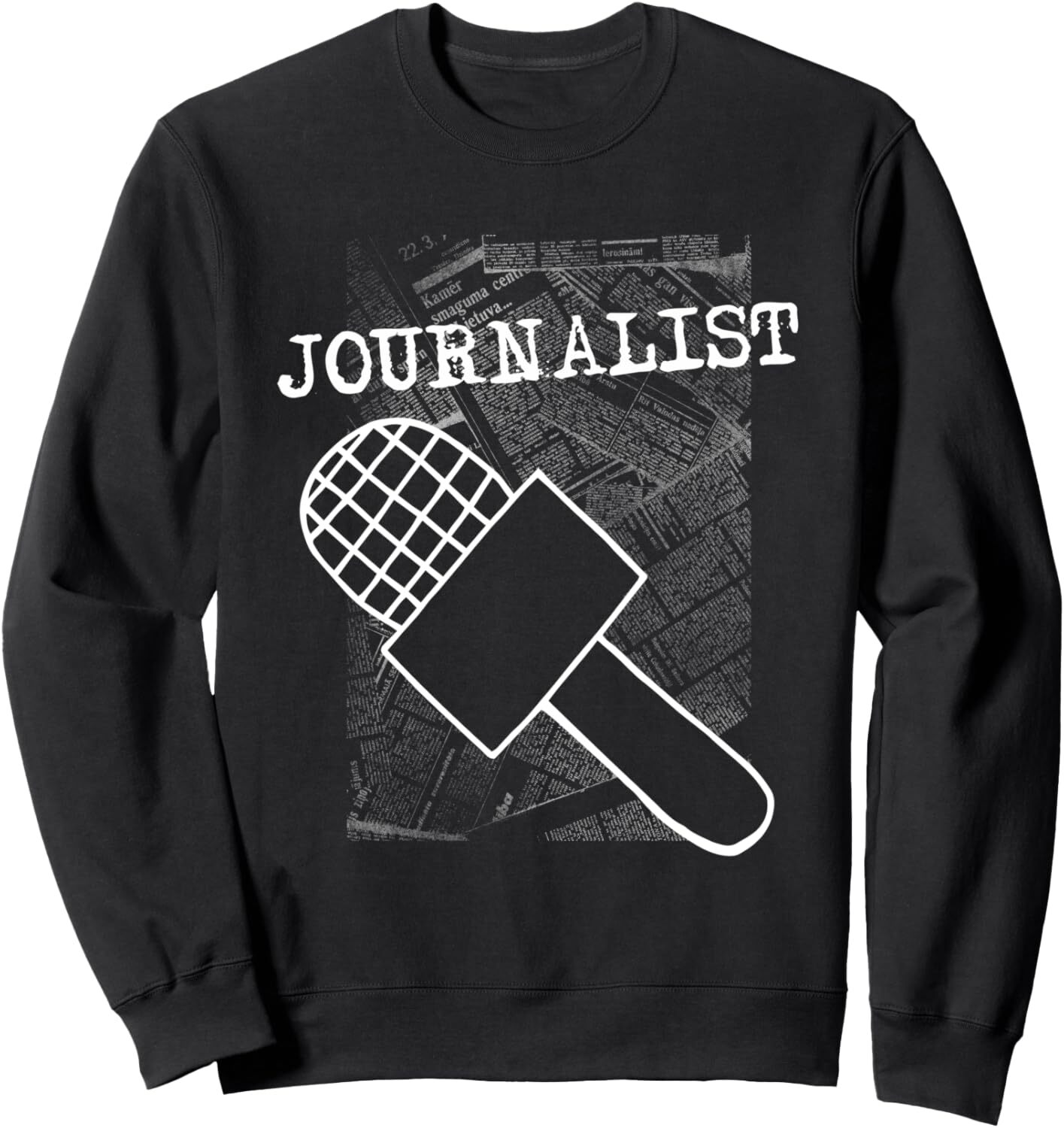 Long Sleeve Shirts for Men sweatshirt Newspaper Press Microphone Journalist Reporter Gift Sweatshirt T shirt Tee Streetwear Casual tops clothes