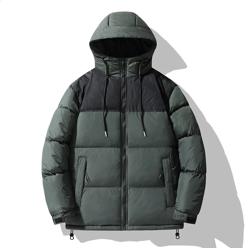 Winter Mens Warm Jacket Solid Thick Windproof Autumn Casual Waterproof Parkas for Men 240822