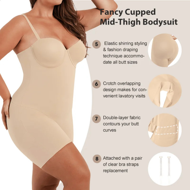 Fajas Colombianas low back seamless bodysuit shaping buttocks shaping body backless strapless womens flat abdominal corset 240822