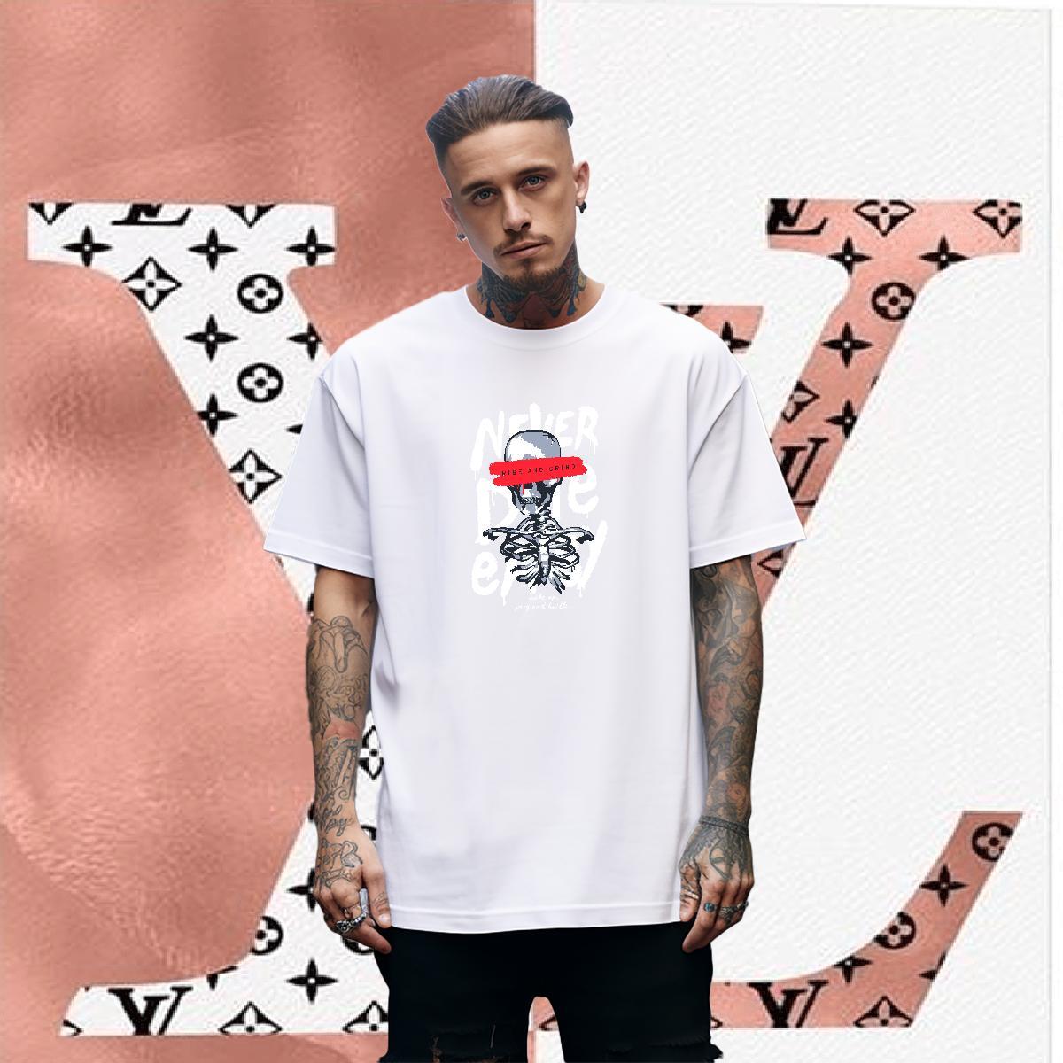 Designer T shirt 230g Cotton skull Outdoor Custom Anime Round Neck Short Sleeve Men Tops Tees Fashion Top Tees