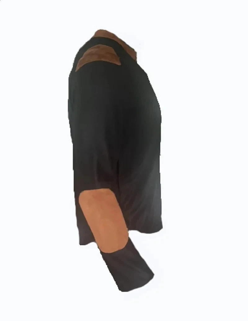 Breathable mens casual spring and autumn Vneck mesh solid color slim suitable for long sleep top with trend button 240822
