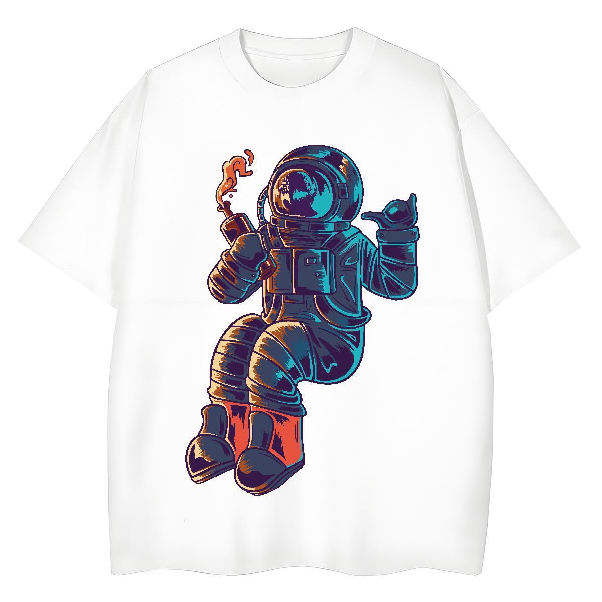 High quality Unisex Tshirts 230g Cotton universe Beach T-Shirts for Women Crew Neck Breathable Skull Clothings