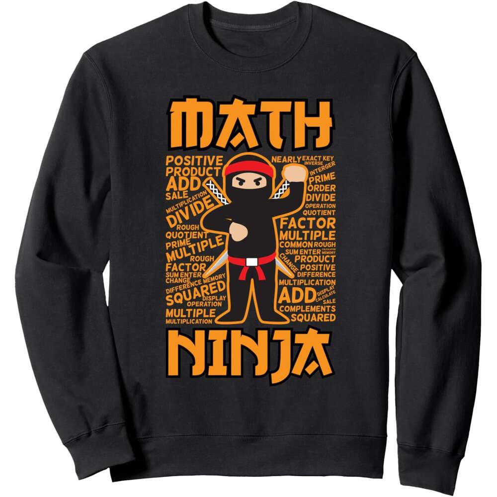 Long Sleeve Shirts for Men sweatshirt Funny Math Ninja Gift Idea For Maths Teacher Student Sweatshirt T shirt Tee Streetwear Casual tops clothes