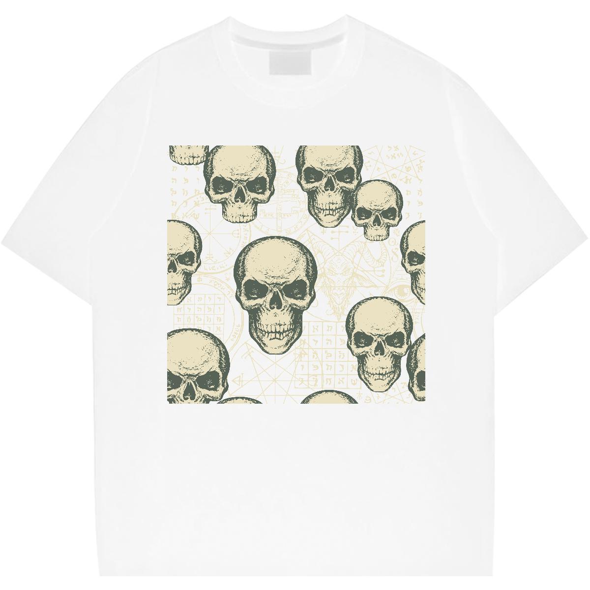 Brand Men T Shirts 100% Cotton 230g skull Daily Outfit Customized Short Sleeve Soft Men Tops Tees Factory Direct Clothings