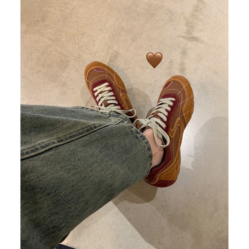 Ddmysports Cowhide Version Of Su Yinyin S Bowling Maillard Lace Up Sports And Leisure Training Shoes Women Forrest Gump OUTDOOR