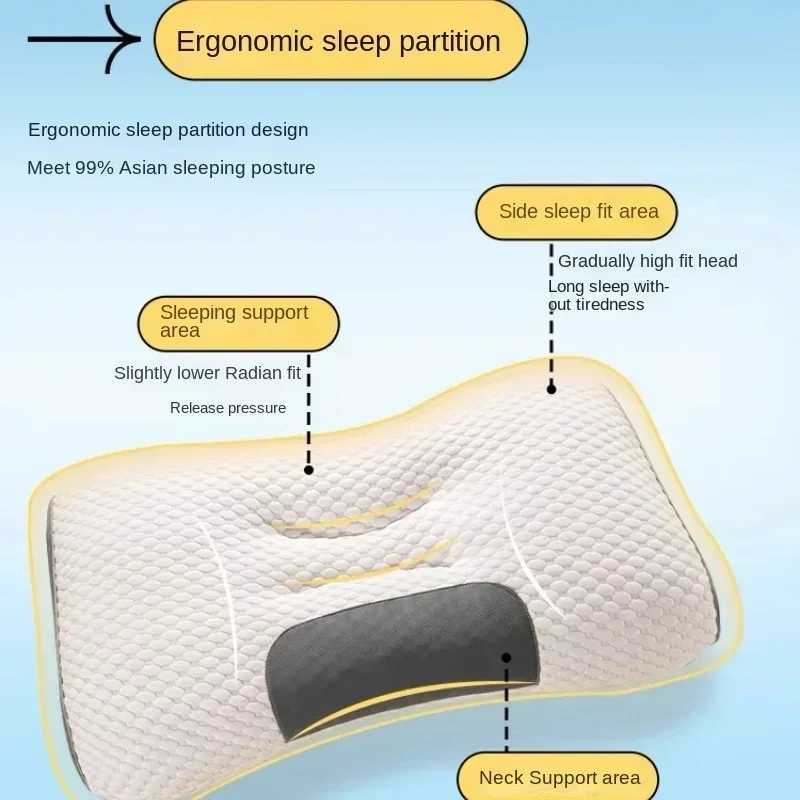 Super 3D Pillow Sleeping Orthopedic for Pillow Protect Neck Ergonomic Spine Contour Bedding for All Sleeping Positio
