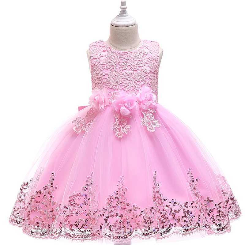 2-12Y Girls Summer Lace Princess Dress Childrens Flower Dress Girls Clothing Childrens Birthday Party Tutu Customized Tank Top W240823