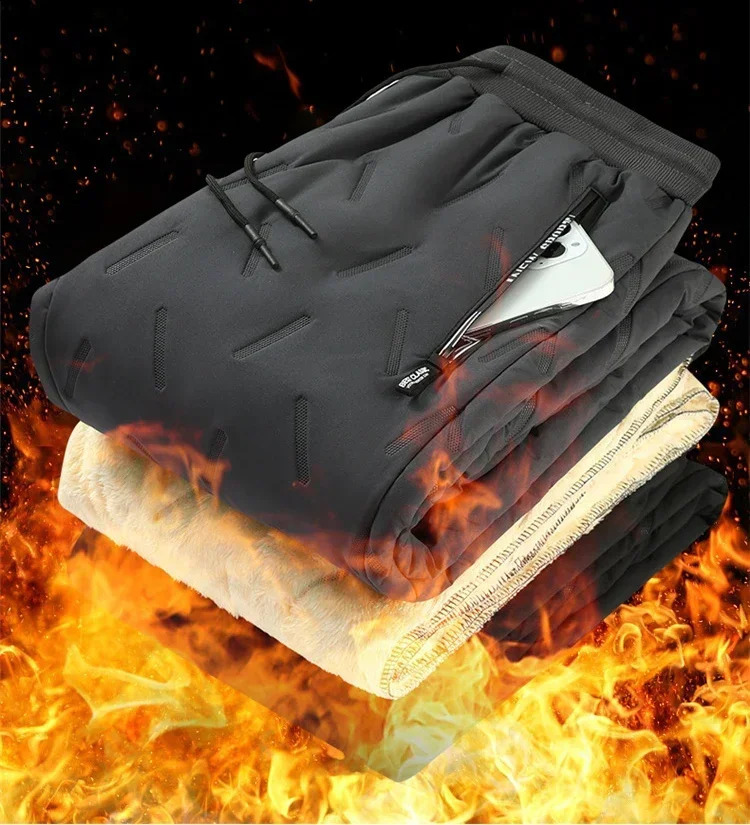 Fleece Cotton Plush Pants Mens Joggers Casual Winter Lambswool Warm Thicked Sweatpants Male Oversized Plus Size Trousers L5XL 240823