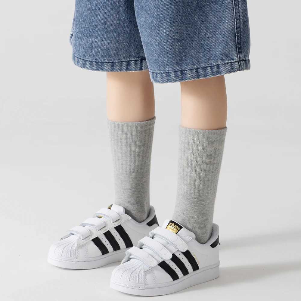 5 Pairs 100% Cotton Children Long Tube Socks Girls Boys Baby Autumn Winter Warm White Black Student Sports Socks for 1-12 Year X2503221