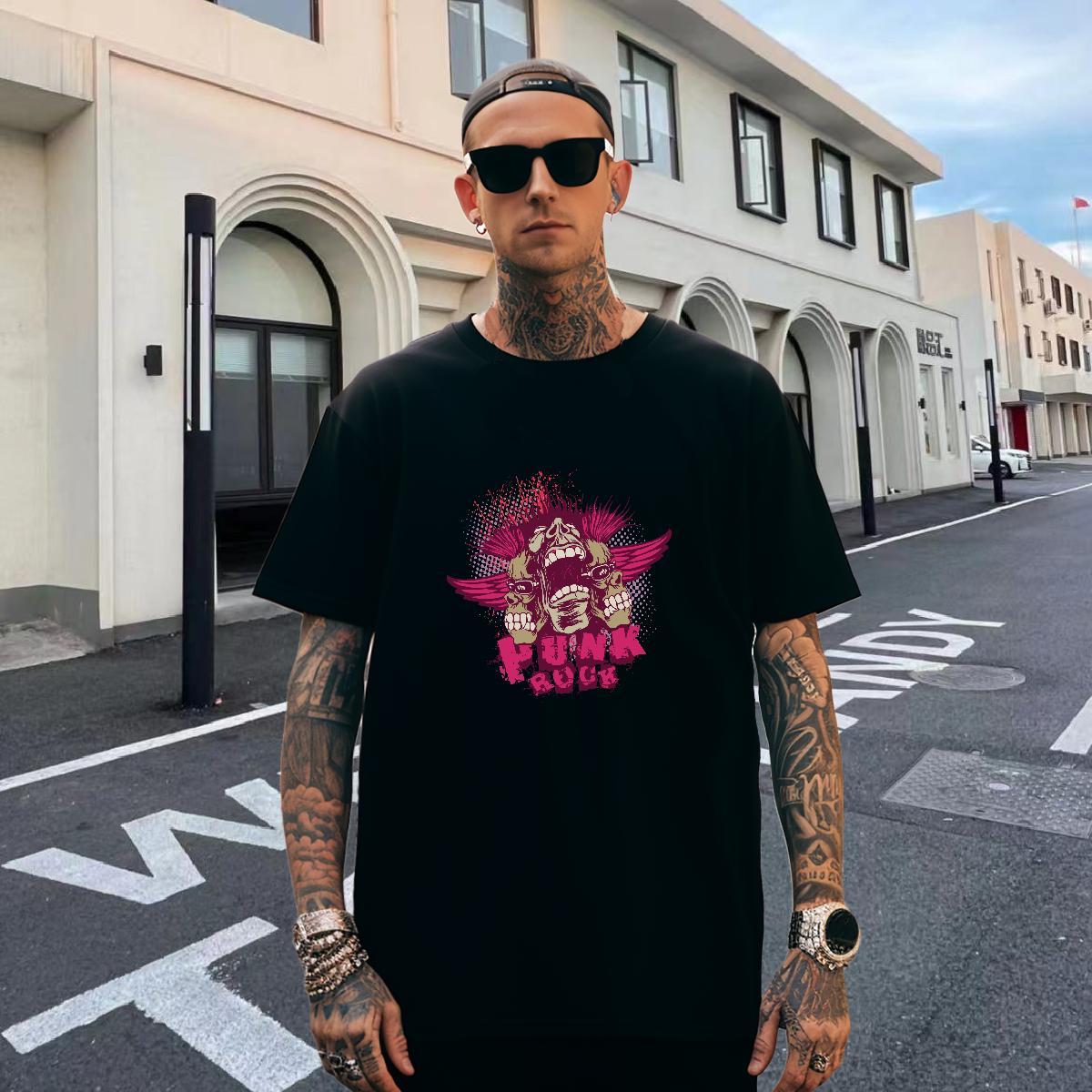 Free Shipping Man T Shirts 230g Cotton skull Sports Casual DIY Anime O-Neck Short Sleeve Tshirt for Man Woman Designer Fashion Tshirts