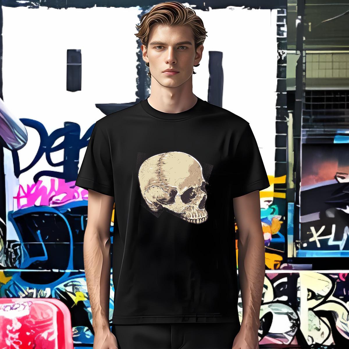 TOP Quality Mens T Shirts 230g 100% Cotton skull Hip Hop Plus Size Cartoon O-Neck Short Sleeve Tshirts 2024 Designer Clothes