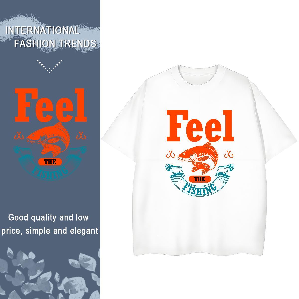 Popular Womens Tshirts 230g 100% Cotton fish Casual Sport T Shirt For Woman Breathable Customized Print Top Tees