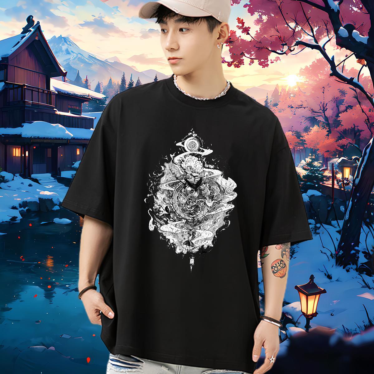 Brand Mens T Shirts 230g Pure Cotton eye of the devil Outdoor Custom Printed Breathable Crew Neck Men Tops Tees Classic Casual Tops Shirt