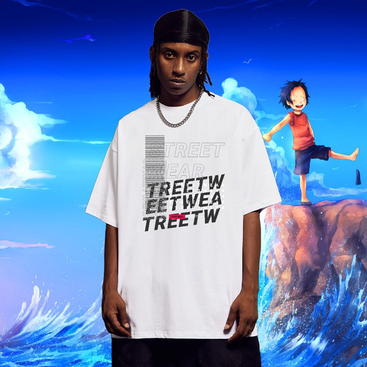 Cool T-Shirts 230g Cotton letter Casual Beach Black White Breathable Crew Neck Men Clothes T-Shirt Custom Tops Shirt