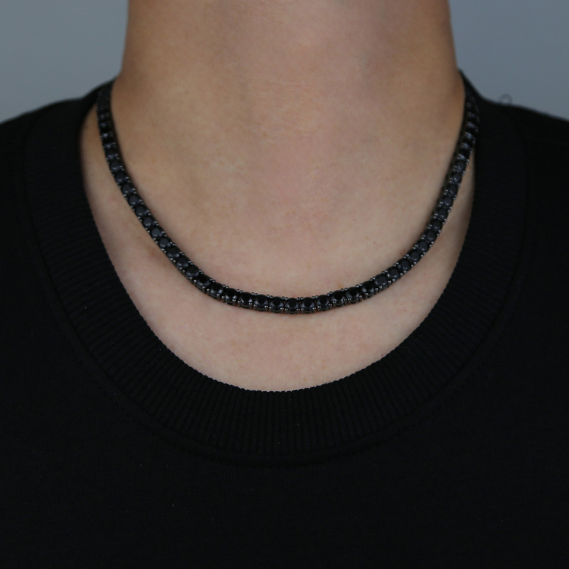 5mm Hip Hop Tennis Chains Jewelry Mens Black Purple Diamond Stone Chain Necklace Fashion Jewelry