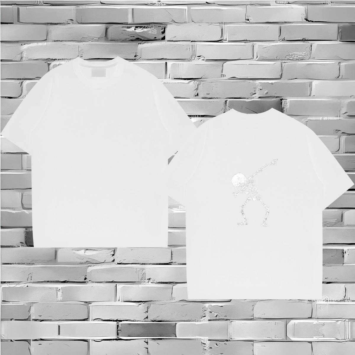 Designer Mens T Shirts 230g 100% Cotton skull Beach Asian Size Breathable Short Sleeve Tshirts New Arrival Tops Shirt