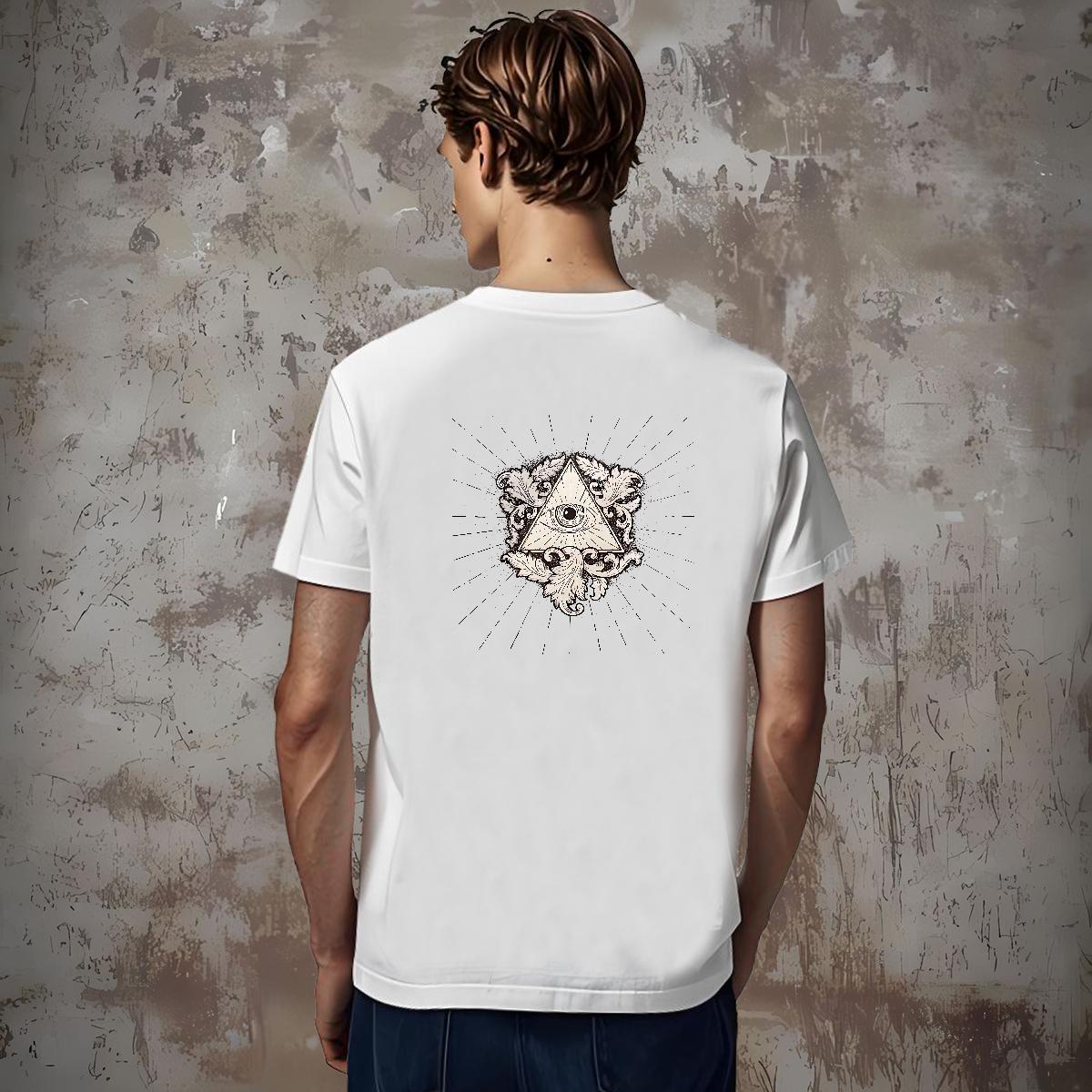 Unisex T Shirt For Man 230g Cotton eye of the devil Casual Beach Customized Print Crew Neck Mens Tshirts DIY Customized Tees Shirts