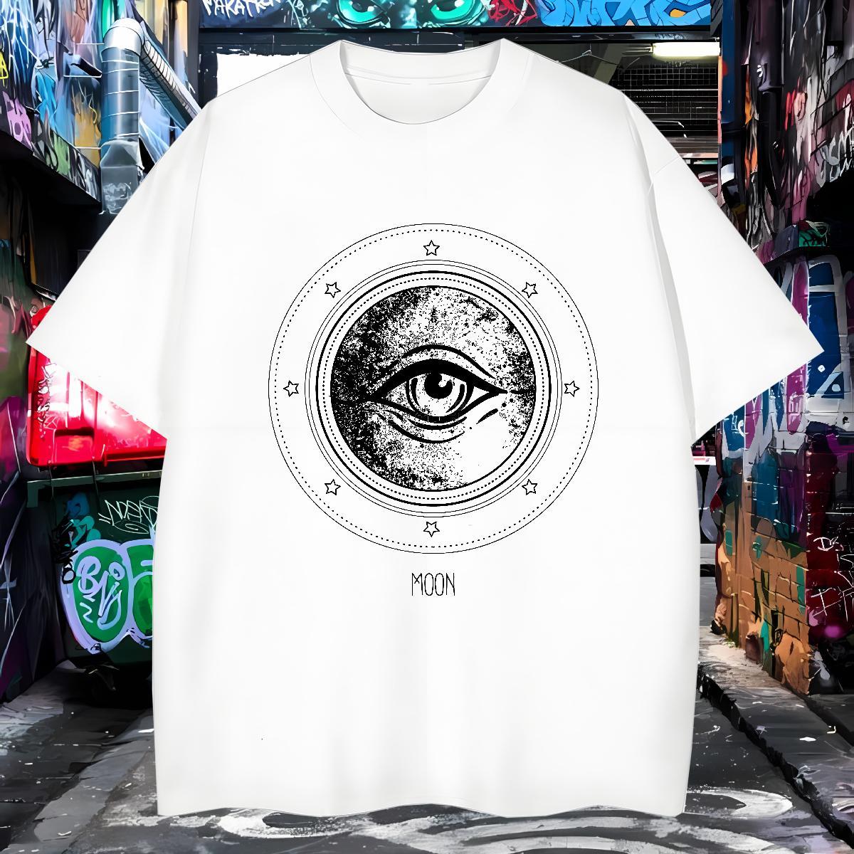 Cool Men T Shirts 230g Pure Cotton eye of the devil Beach DIY Printed Breathable Crew Neck Men Tshirts Designer Fashion Tops Shirt