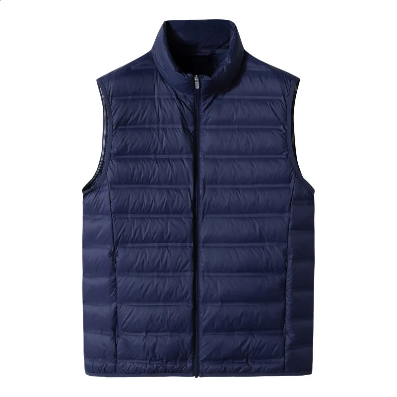 Ultra fine 5XL 8XL mens sleeveless down jacket Spring and Autumn 90% white duck ultra light inflatable 240822