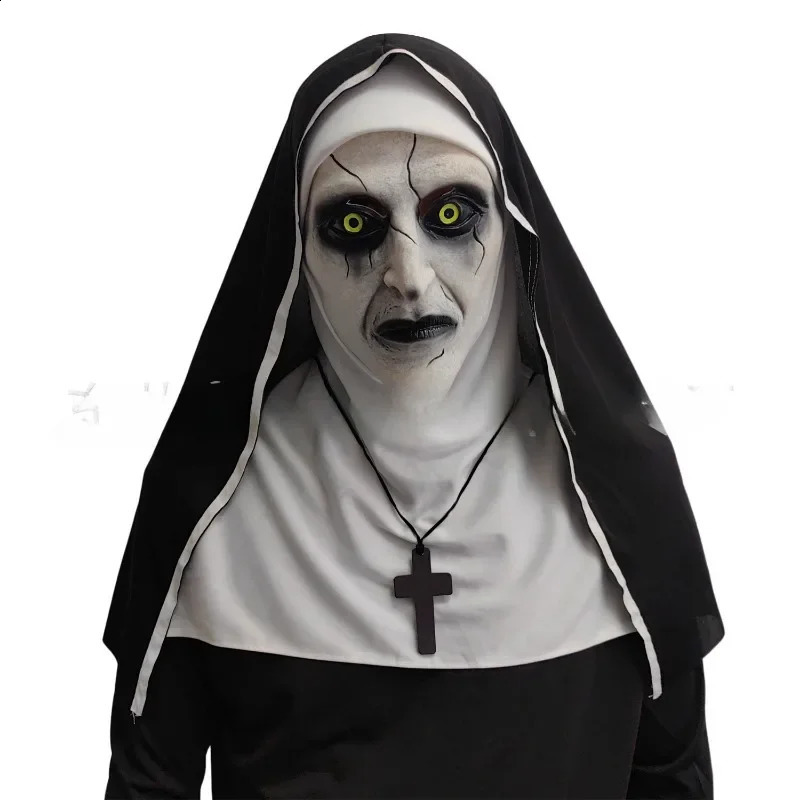Magic Nun 2 Mask Halloween Makeup Ghost Face Terror Latex COSPLAY Womens Wear w240824