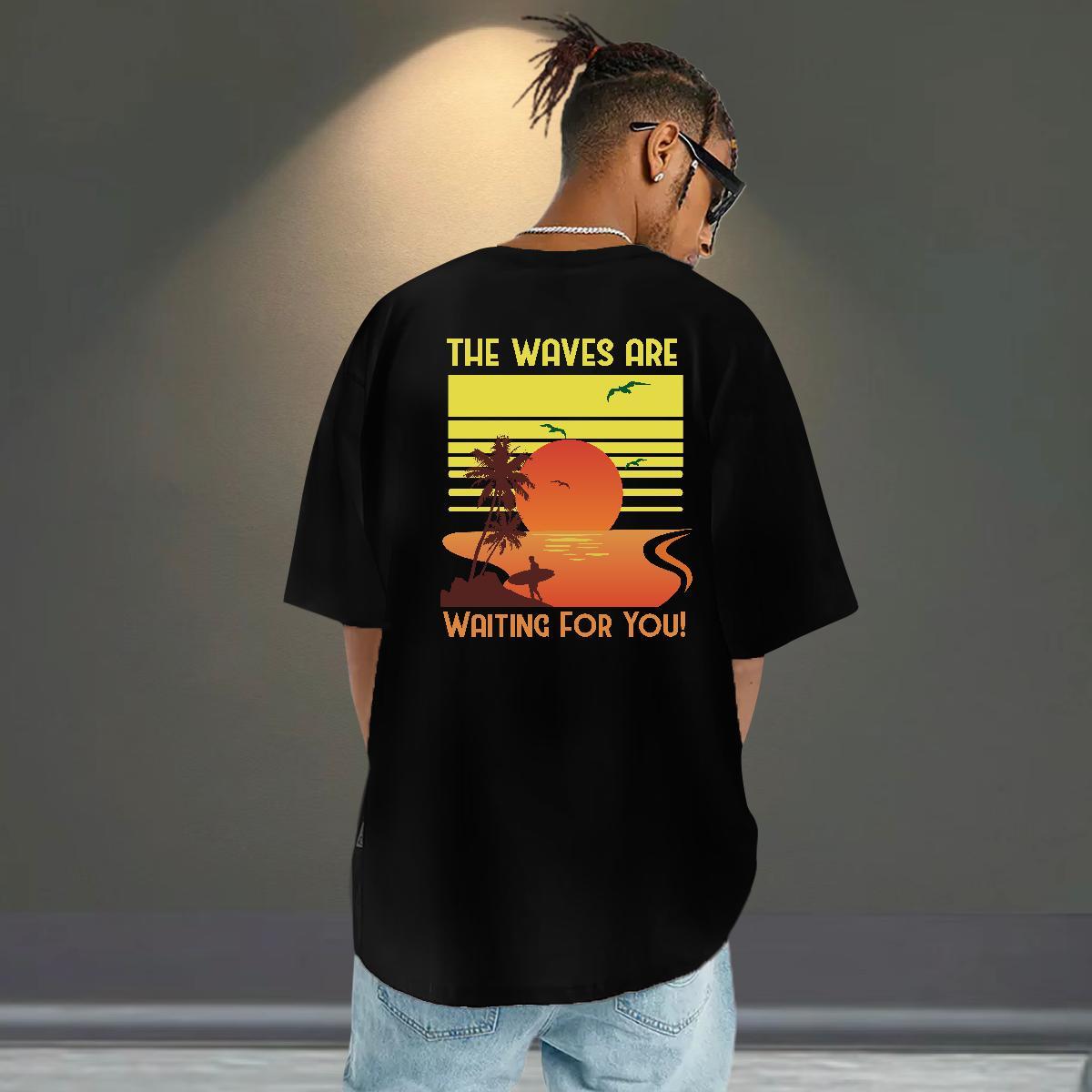 Brand T-Shirts 230g Pure Cotton tree Casual Daily Wear Custom Printed Short Sleeve O-Neck Men Tees Customized Tops