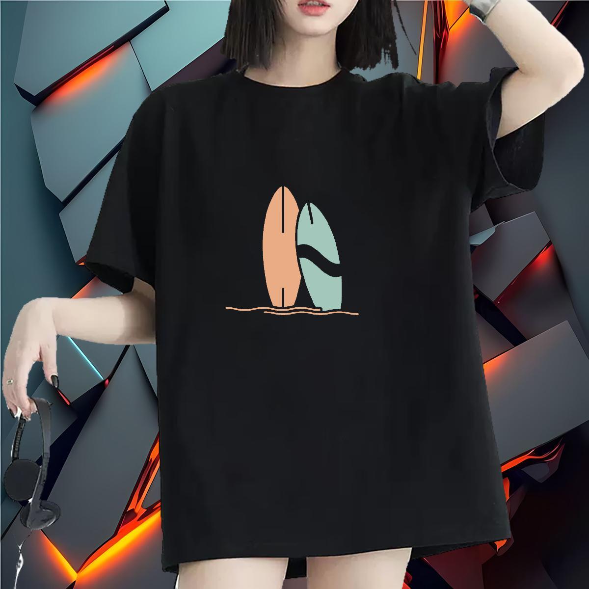 Unisex Tshirt for Man Woman 230g 100% Cotton icon Street Woman T Shirts O Neck Short Sleeves Cartoon Print Clothes