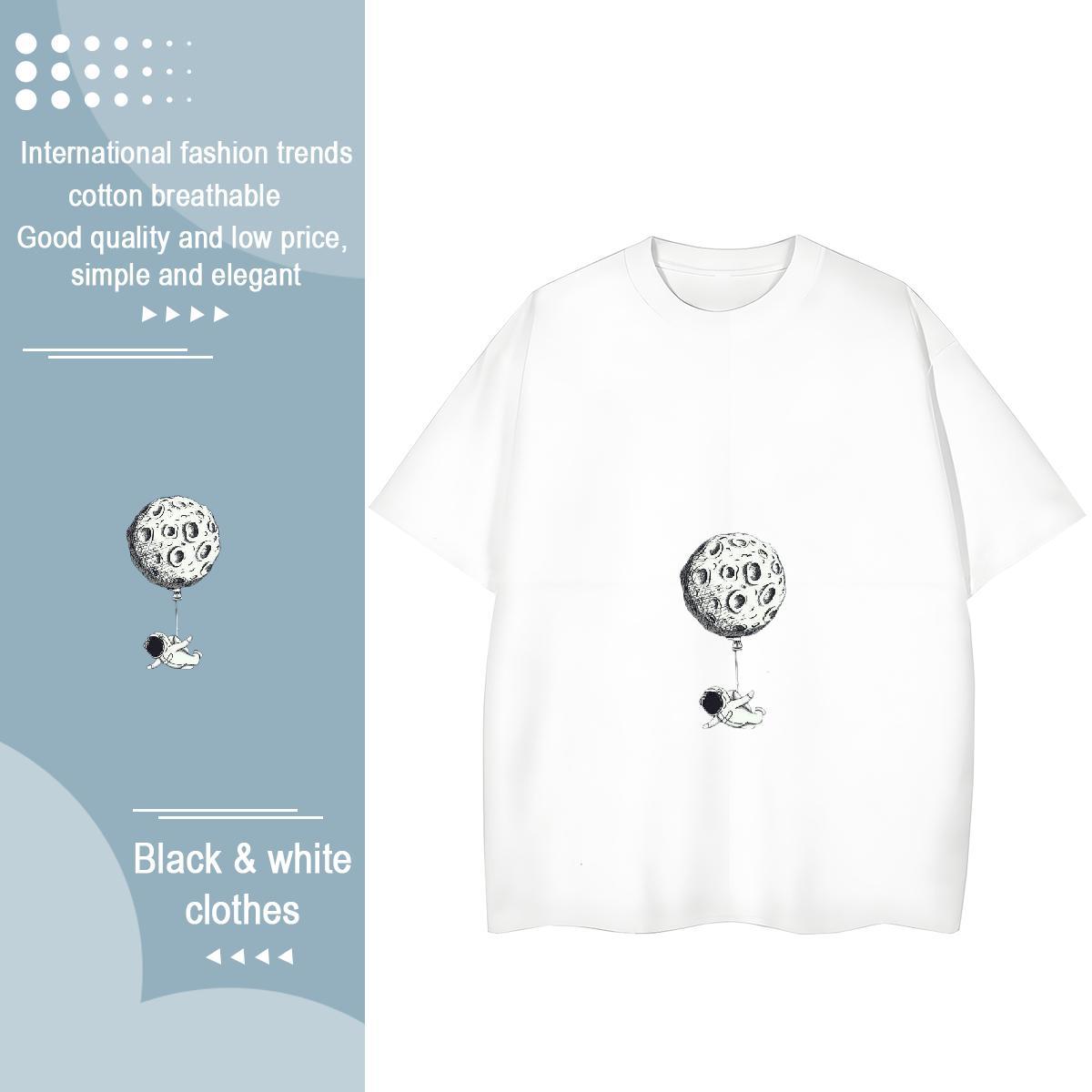 High quality Women Tshirts 230g Pure Cotton universe Casual Beach Womens T Shirts O Neck Short Sleeves Cartoon Print Clothes