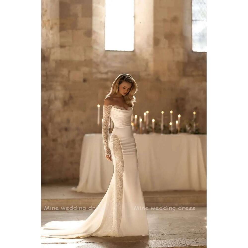 Shoulder Long Off Sleeve Illusion Sweetheart Neck Sexy Bride Gown Backless Mermaid Dress Wedding Dresses Vestidos De Novia es