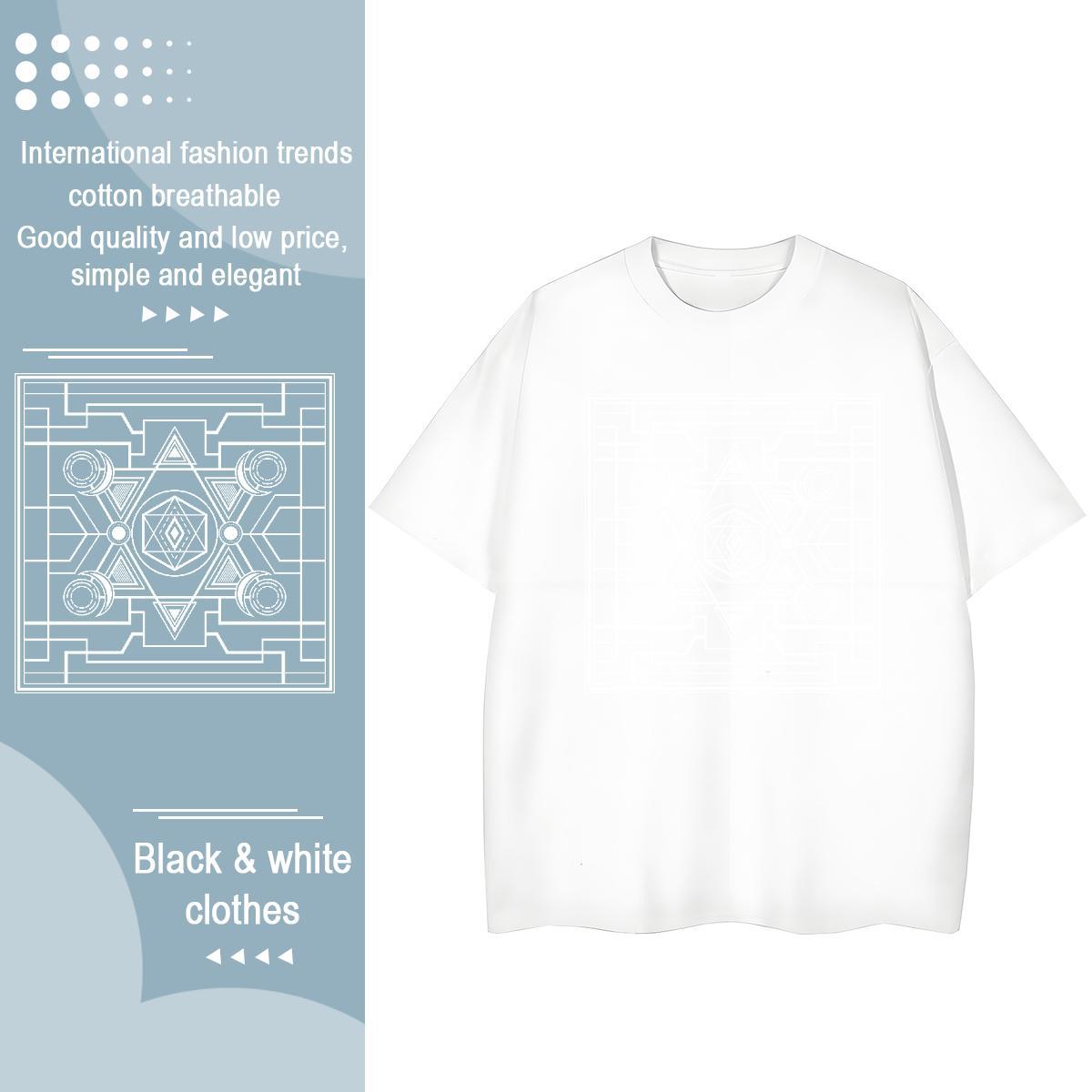 Loose Lady T shirt 230g 100% Cotton Lines Hip Hop Street T-Shirts Short sleeve Soft Custom Printed Tops Tees