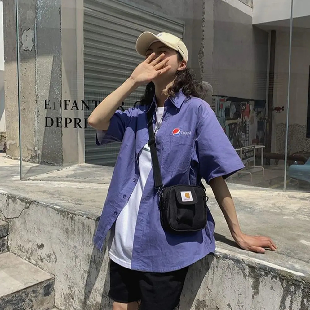 Handbag Oxford Cloth Crossbody Bag Fashionable Messenger Bag Phone Pouch Canvas Square Bag Hip-hop Travel Shoulder Bag 240823