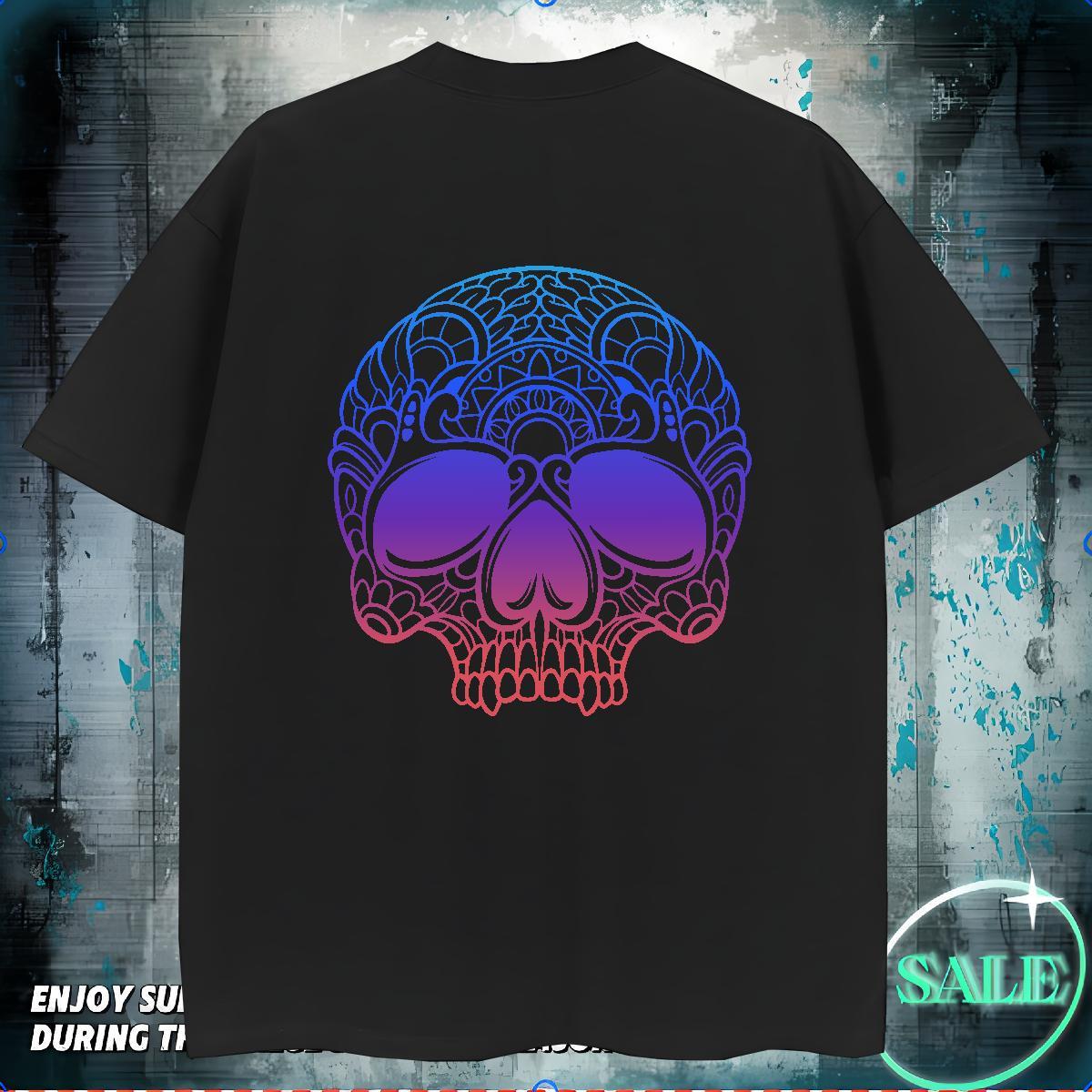 Soft T Shirt For Man 100% Cotton 230g skull Casual Daily Wear Plus Size Cartoon Breathable Short Sleeve Tshirt for Man Woman DIY Customized Tshirts