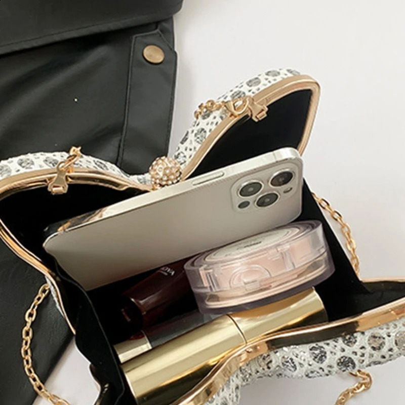 Womens shoulder bag chain strap butterfly cross wallet mini night 240823