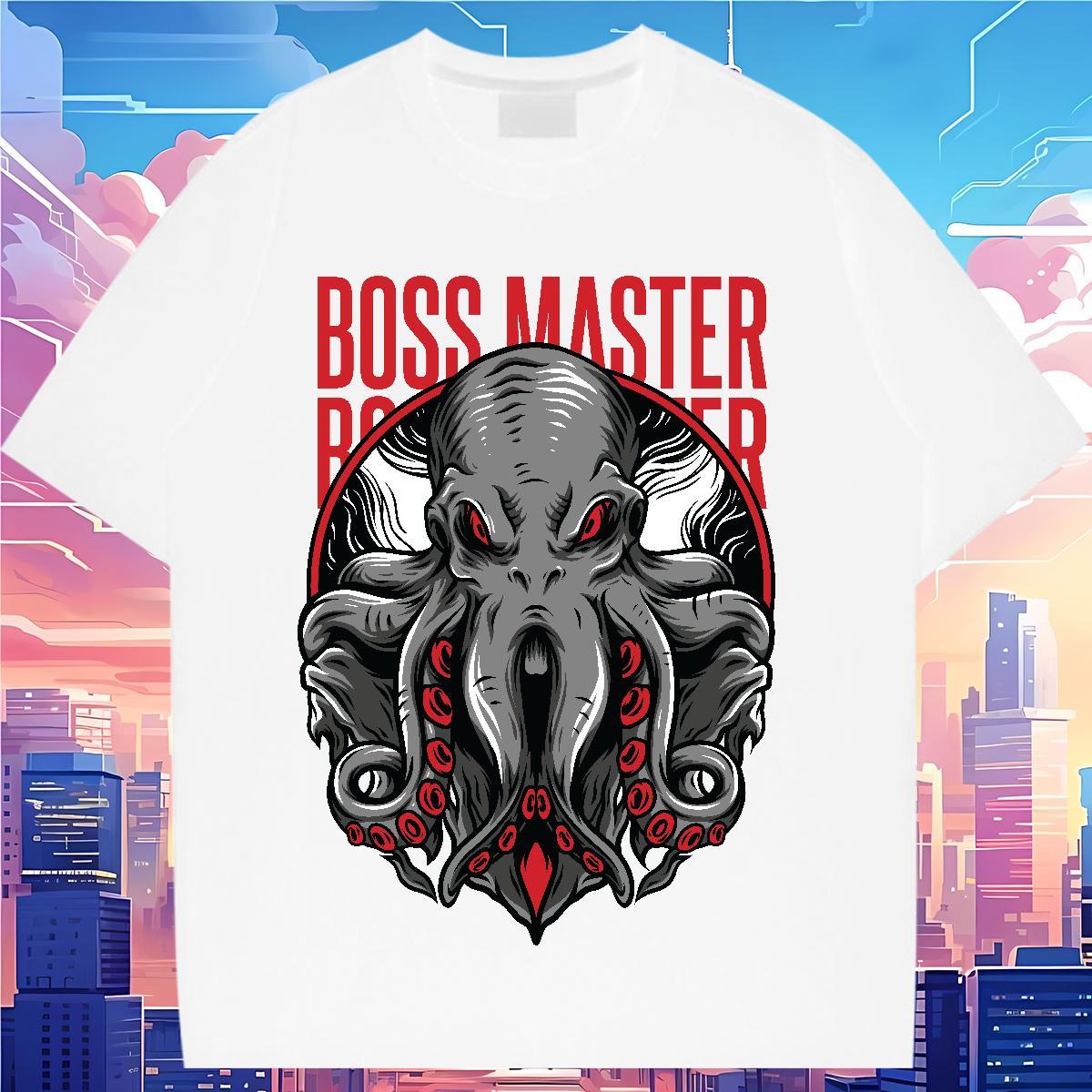 Free Shipping Woman Tshirt 100% Cotton 230g Terror octopus Casual Sport Womens T Shirts Breathable Crew Neck Anime Tshirts
