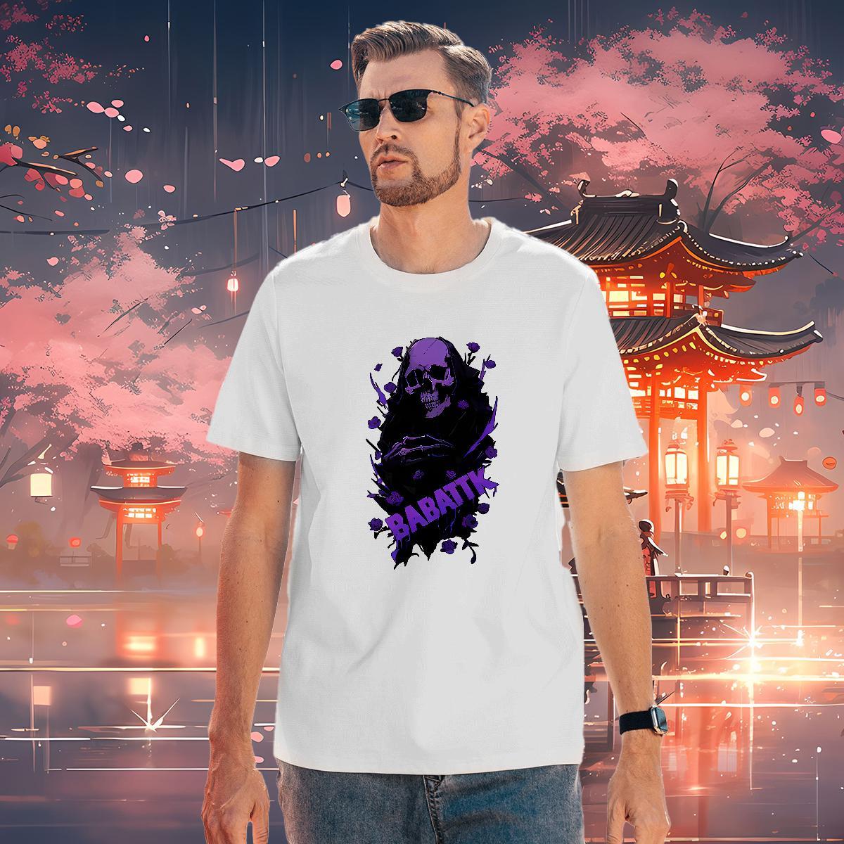 Loose Fit T Shirts Men 230g Pure Cotton skull Daily Outfit Customized Print Breathable Short Sleeve Mens Tshirts Factory Direct Polos