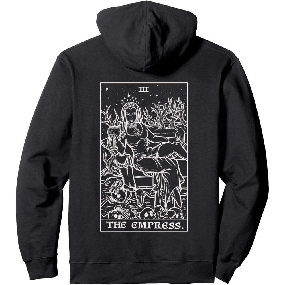 Hoodie for Mens Womens The Empress Tarot Card Halloween Vampire Gothic Back Print Pullover Hoodie Graphic Hoodies sweatshirt Pullover Long Sleeve 2025