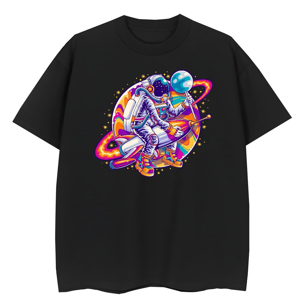 5A Tshirt for Man Woman 100% Cotton 230g universe Casual Beach Woman T Shirts Breathable Cartoon Anime Tshirts