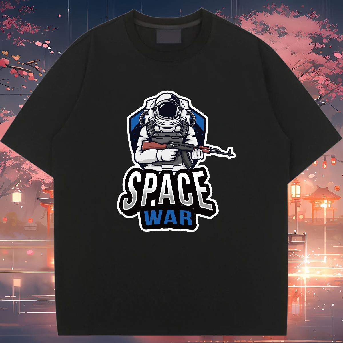 Nice Lady T shirt 230g 100% Cotton cosmonaut Daily Outfit Womens T Shirts O-Neck Short Sleeve Custom Print Plus Size Tee Shirt