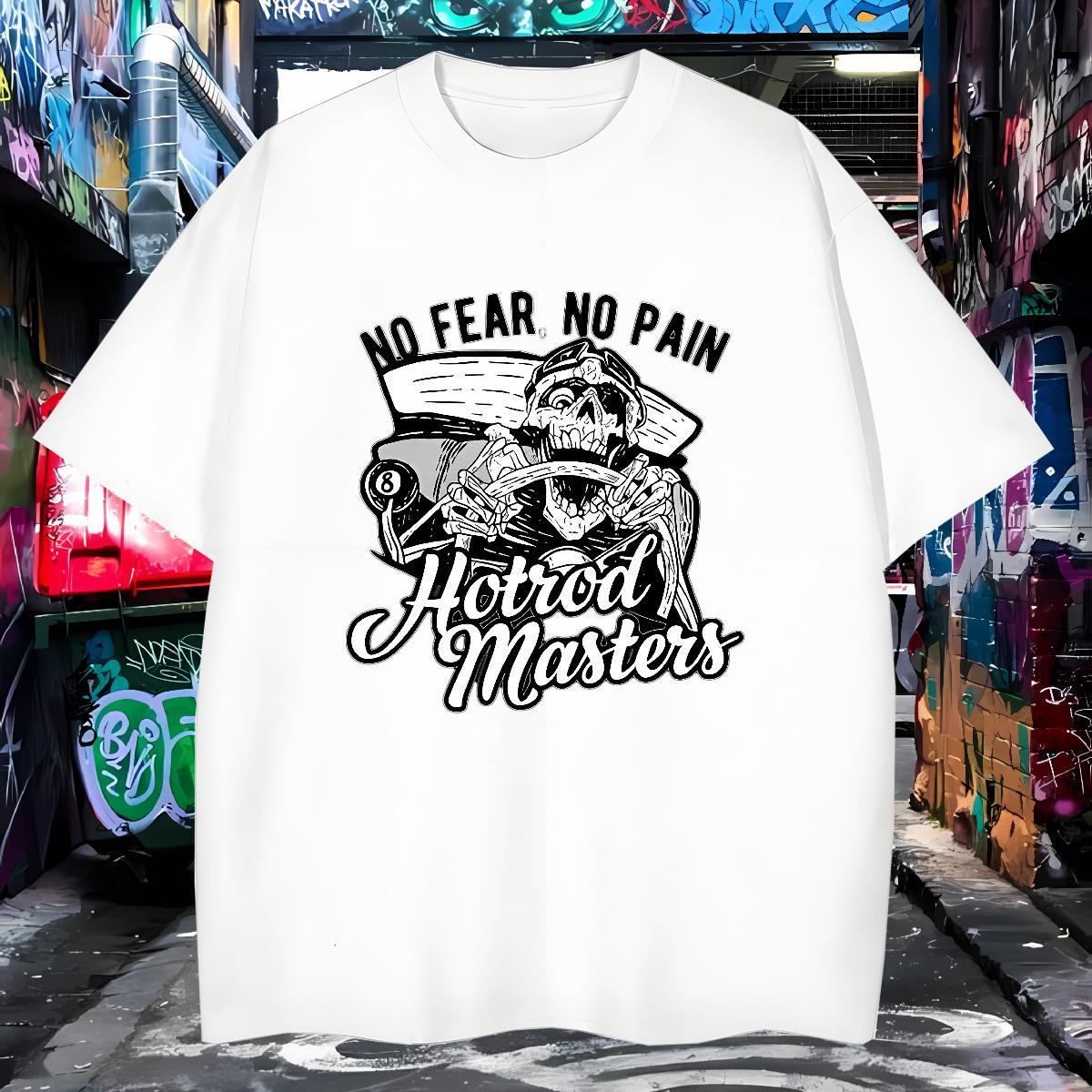 Wholesale Men T Shirts 230g Cotton skull Street wear Hip Hop Plus Size Cartoon O-Neck Short Sleeve Men Clothes T-Shirt 2024 Summer Tee Shirt