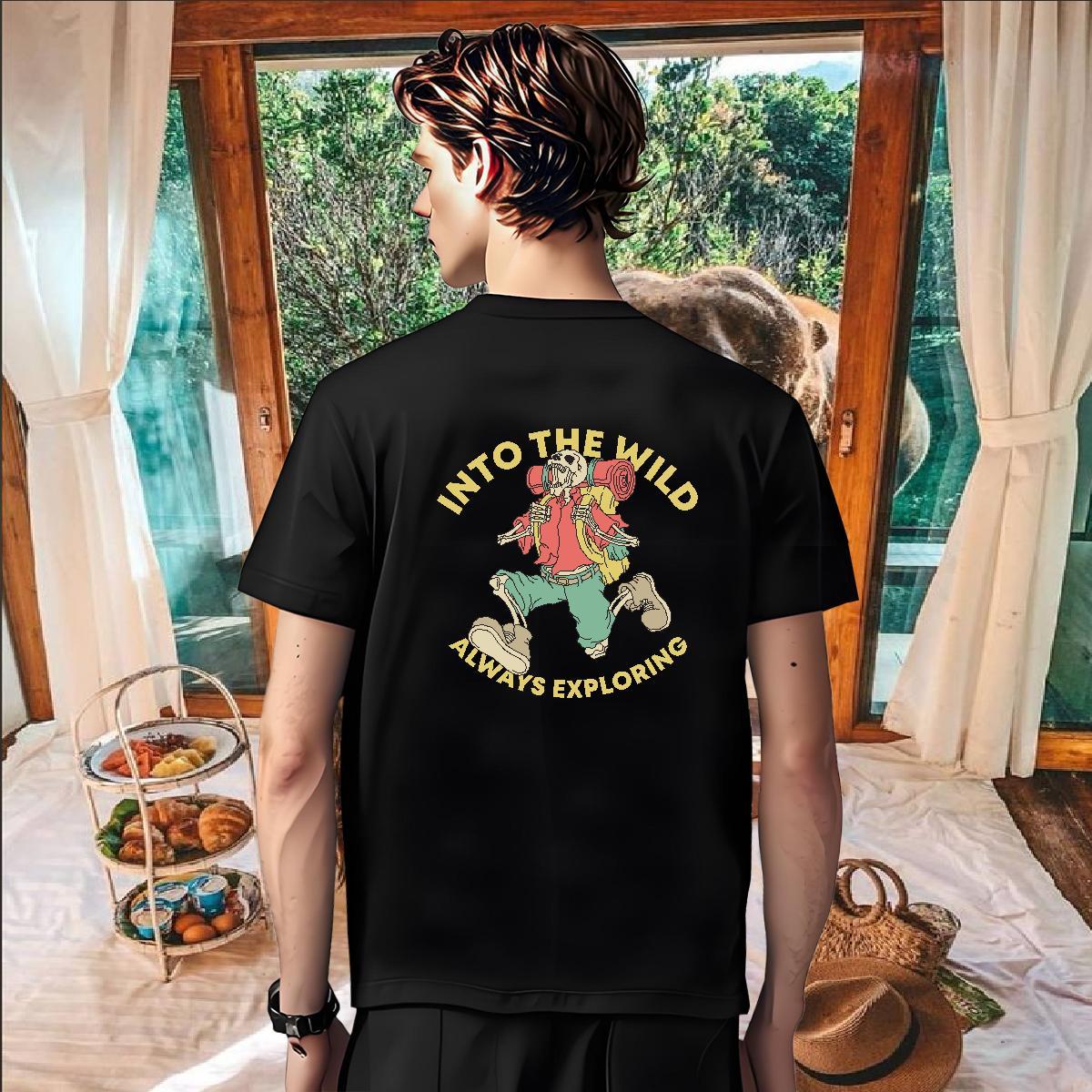 TOP Quality T Shirts Men 230g 100% Cotton skull Hip Hop Black Oversized O-Neck Short Sleeve Men Tops Tees Brand Polos
